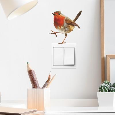 Fun-kg70 Cartoon Playful Bird Switch Paste Children's Bedroom Home Beautification Wall Sticker