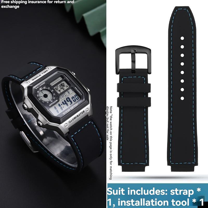Для часов Casio DW-H5600 DW H5600 AE1200 AE1300 AE1500 W-218H Силиконовый ремешок для часов Резиновый водонепроницаемый ремешок Браслет 18 мм 18mm