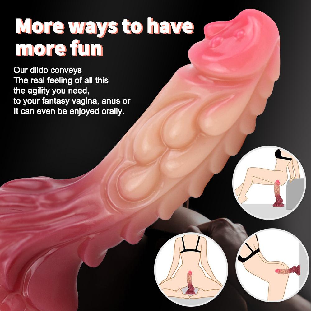 Supersize Stimulation Simulation Gradient Silicone Dildo Female Use Abnormity Simulation Phallus Female Sex Toys Masturbator