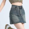 2025 Spring/Summer Women's Retro Denim A-Line Bodycon Mini Skirt