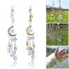 Unique Crystal Moon and Star Prism Window Hanging Suncatchers Ornament Gift For Birthday Anniversary Home Decors