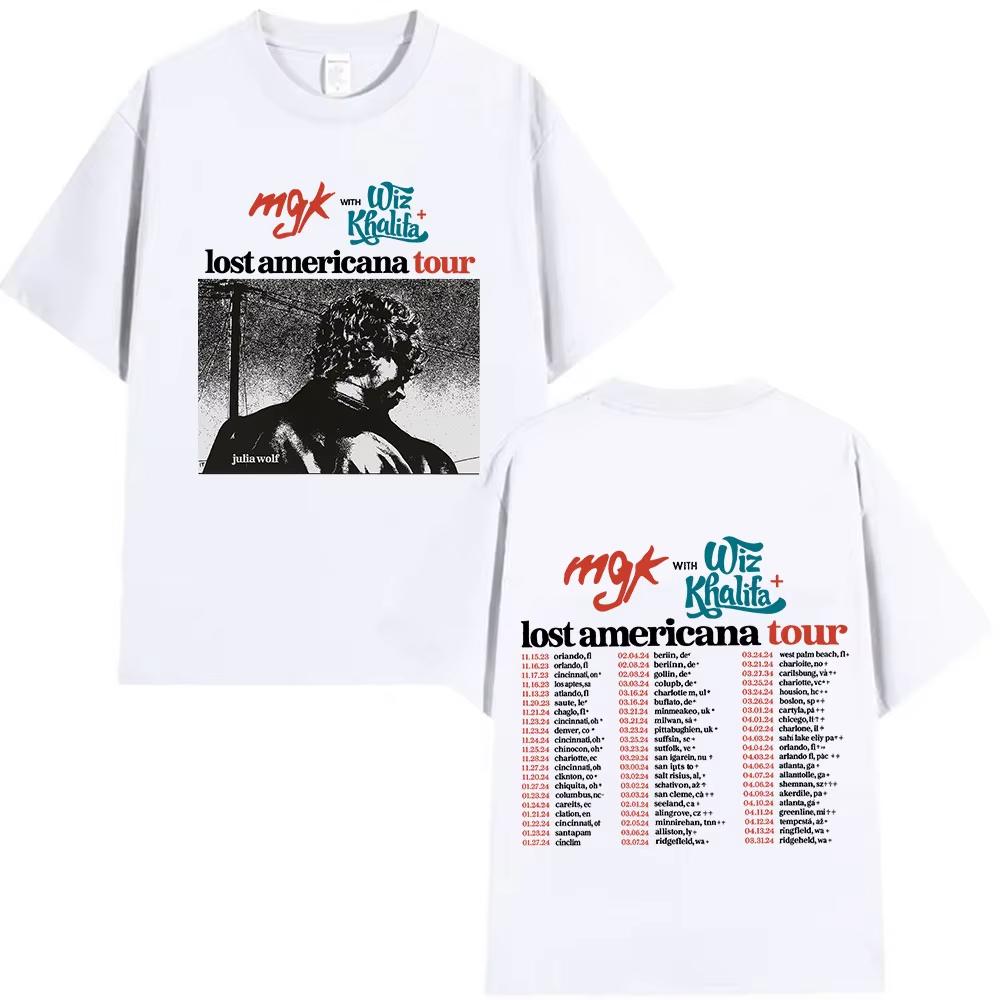 Rapper Machine Gun Kelly Tour 2025 Graphic T Shirt Man's Clothing Hip Hop Oversized T-shirt Fashion High Quality Cotton T Shirts