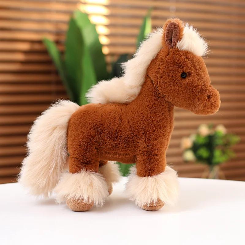 DolliBu Lying Brown Horse Plush - 10 Inch Super Soft Stuffed Animal Toy For Kids