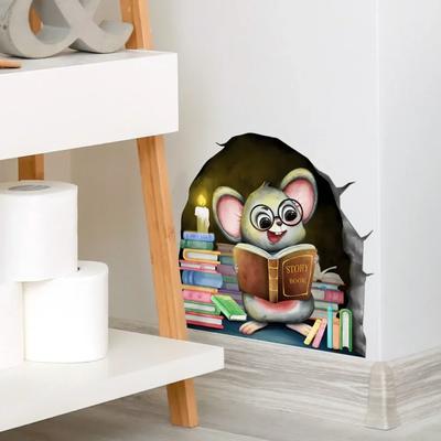 Cartoon Mauseloch Wandaufkleber, für Wohnzimmer und Raumdekoration Wandaufkleber Selbstklebend
