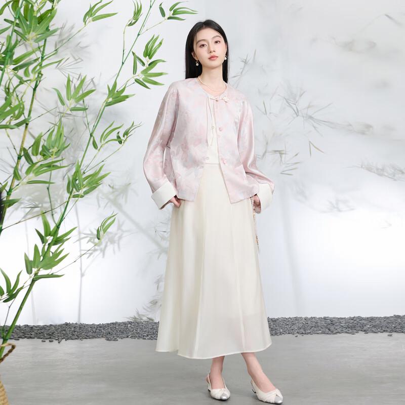 Sancai New Chinese Style Patchwork A-Line Maxi Skirt