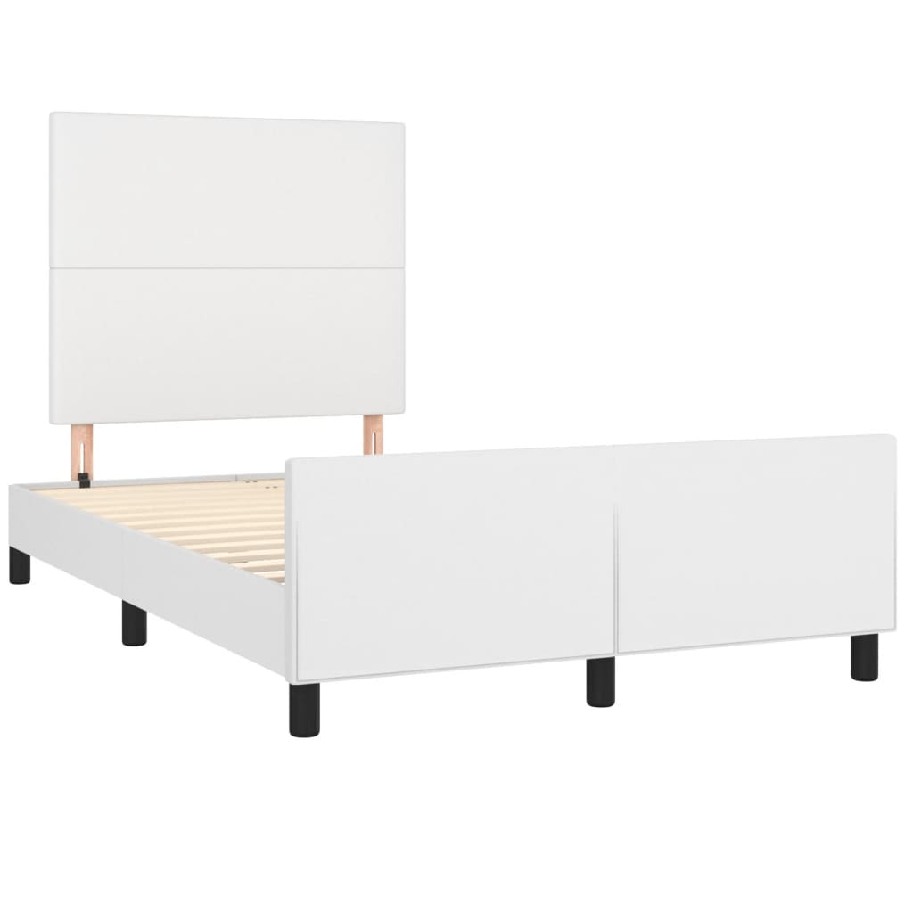 Bed Frame with Headboard White 120 x 200 cm Faux Leather