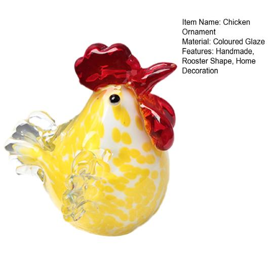 Ручна розписна керамічна фігурка півня Статуетка курки в стилі фермерського будинку Реалістична скульптура тварини Декорація для полиці, столу вдома та в офісі