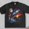 Vintage Bluefin Tuna Leaping Moonlit Ocean Sunset. Funny Tuna Fishing Lover Gift. Coastal Night. 90s Washed Comfort Colors® Graphic T-Shirt