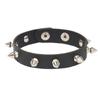 DIEZI Personality Rock Men's 2-row Spiked Bracelet Bangle For Women Vintage Punk Cosplay Black PU Leather Wrap Bracelet Jewelry