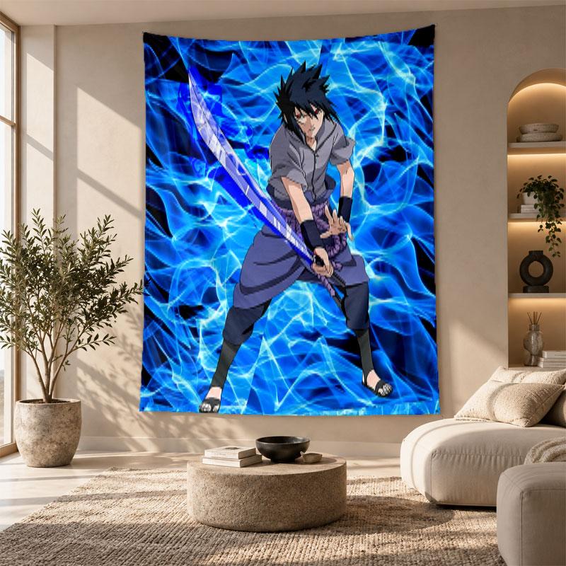 Decorative Tapestry,Sasuke Uchiha Printed Wall Art, Lightweight Wall Hanging For Bedroom Background