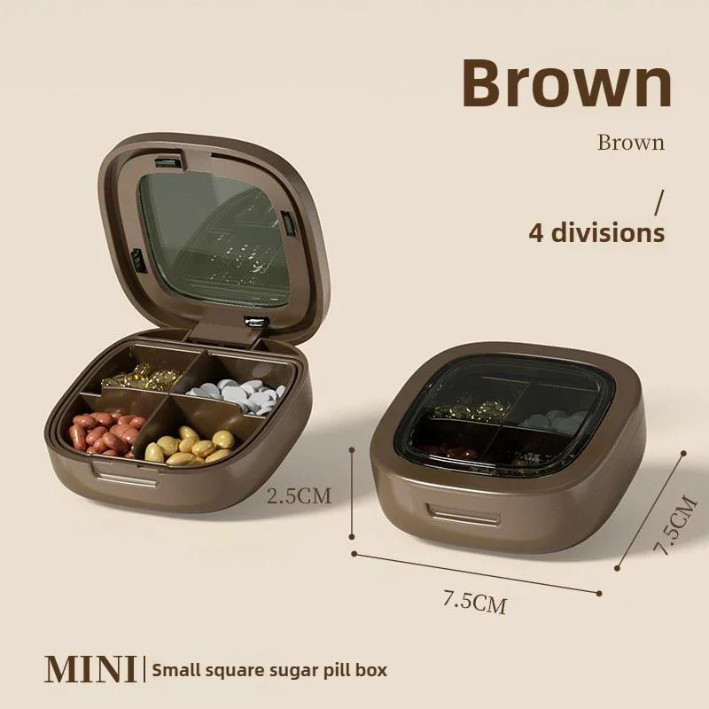 Portable Travel 4/6 Grids Storage Box Travel Week Medicine Box Transparent Sealed Moisture Proof Plastic Travel Medicine Storage