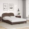 VidaXL Bed Frames with Headboard, Upholstered Bed with Cushion, Double Bed, Adult Bedroom Bed, Modern, Brown 140x200 Cm 3208098