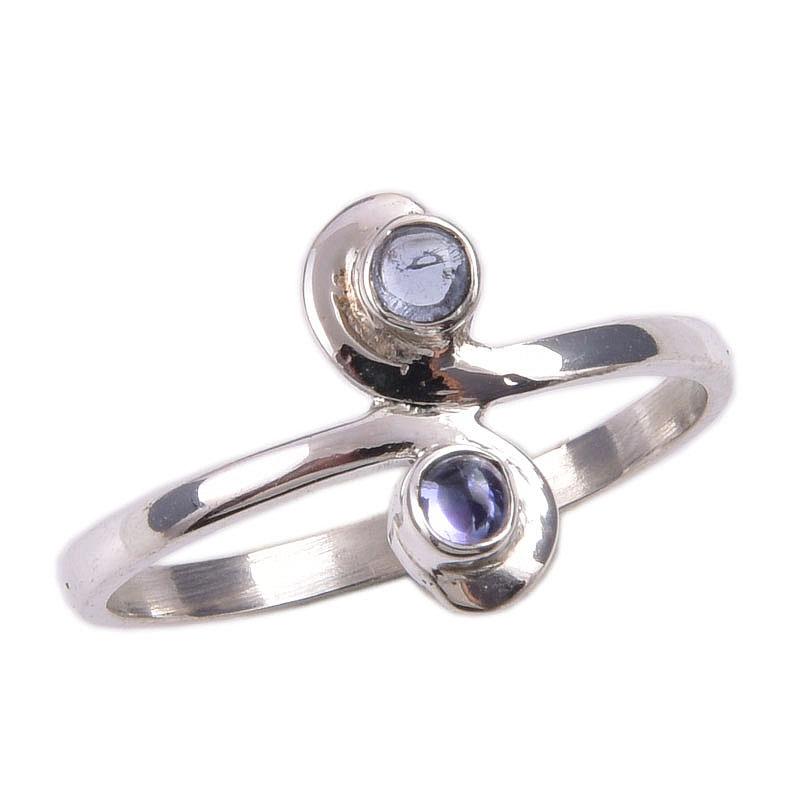 Natural Tanzanite Gemstone 925 Solid Sterling Silver Jewelry Ring Size 9 l2S45