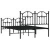 Metal Bed Frame with Headboard and Footboard Black 120 x 190 cm