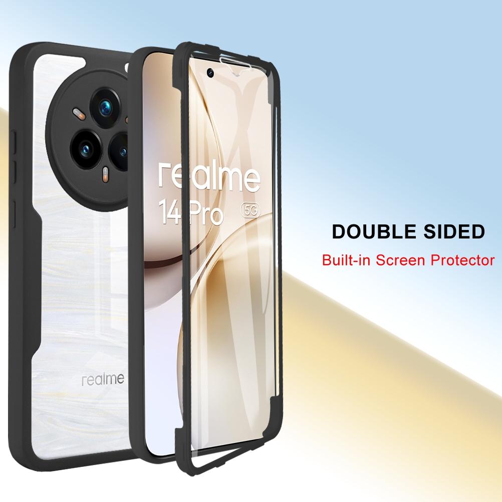Husă pentru Realme 14 Pro 5G Acrilic+TPU Transparentă Acoperire Telefon cu Folie de Ecran PET