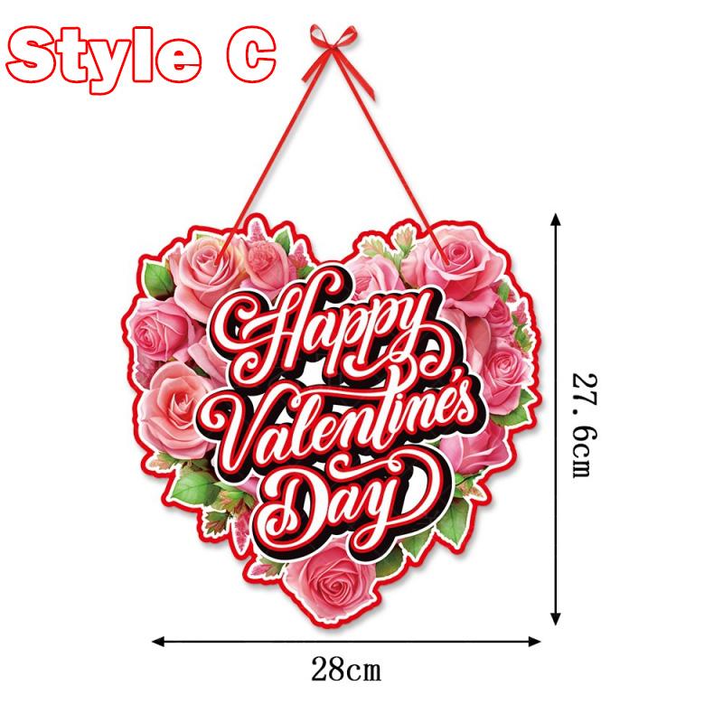 New Valentine's Day Door Hanger Banner Garland Heart Love Faceless Doll Pendants Window Ceiling Hanging Wedding Party Home Decor