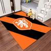 Orange Lion Crest Carpet Design suitable as a non-slip mat for the living room or bedroom sofa