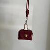 PU Suede Bag Necklace with Long Strap Leopard Print Long Necklace Coin Purse Pendant Wearing Key Bag Necklace Hanging Accessory
