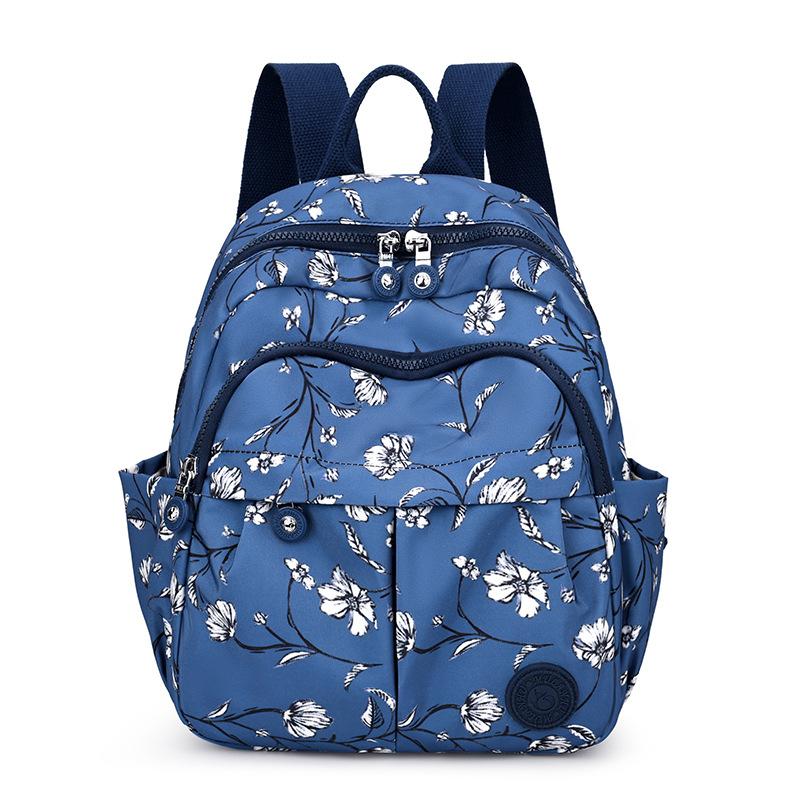 Bedruckter Nylon-Rucksack Studenten-Schultasche Damen Leichter Reiserucksack