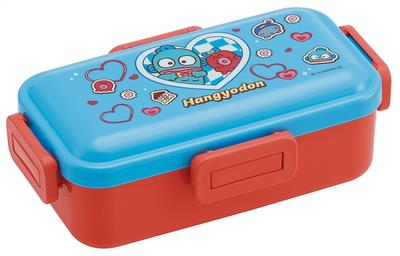 Bento Single for Made In with Dishwasher and Microwave Sanrio Hangyodon Party Box, 530ml, Tier, Women, Japan, Leak-Resistant 4-Point Lock,
