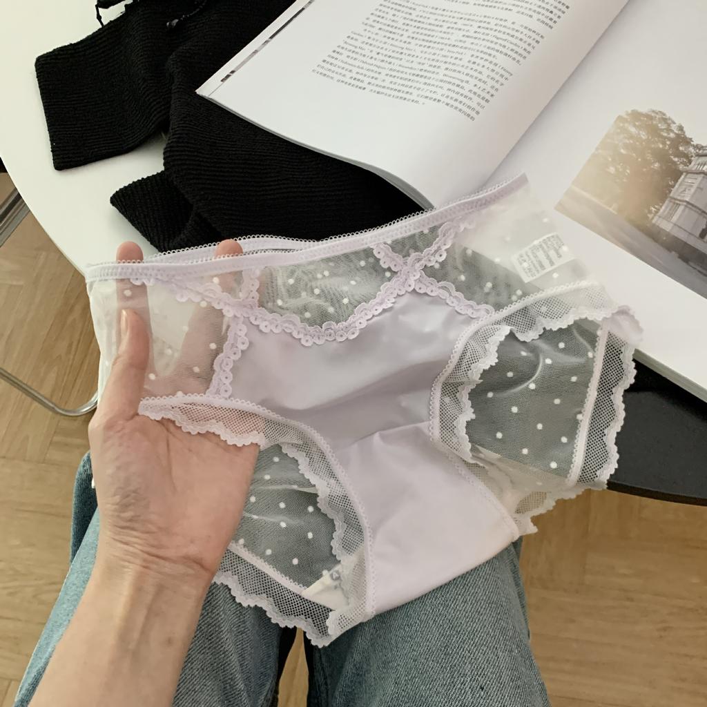 Damskie Majtki Koronkowe Siateczkowe 10A Antybakteryjne Niskie