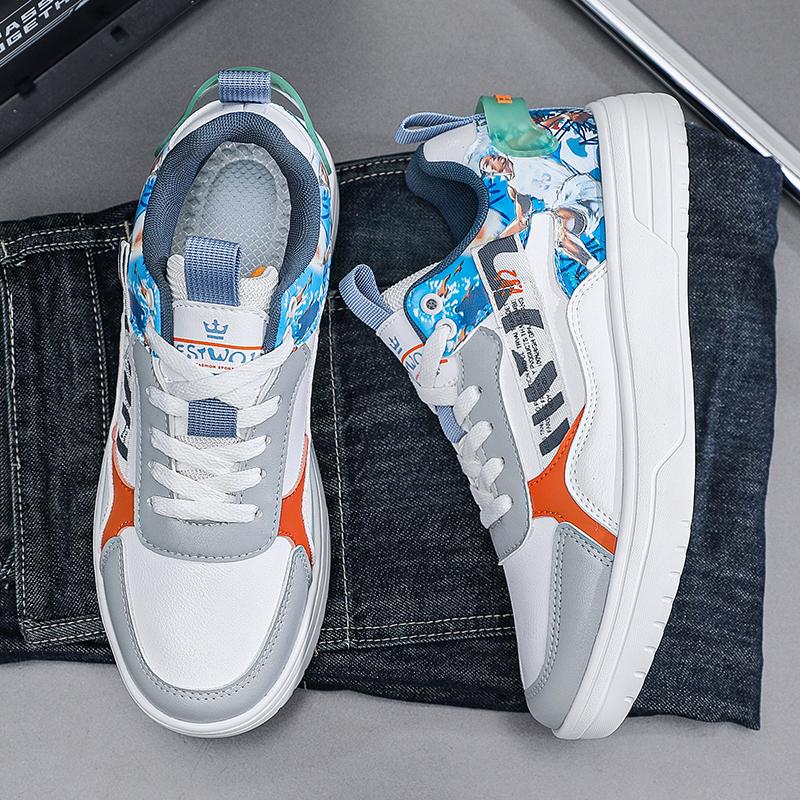 

Men’s White Black Sports Shoes Casual Basketball Shoes Students Running Sneakers Skateboard Shoes Over Sized 46 47 EU: 39 белый