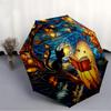 1pc Ghost Cat Fashionable Automatic Opening/Closing Folding Umbrella with 8 Bones, Windproof Portable, Daily Use185