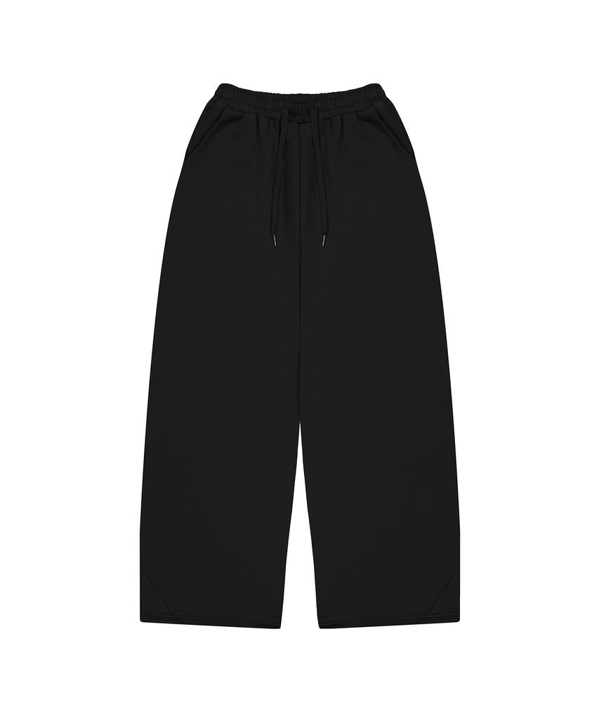 STANDARDERROR [All Seasons Or Fleece-Lined] 87-Stan278 Curved Back Pintuck Wide Loose Fit Sweatpants (4 Colors)