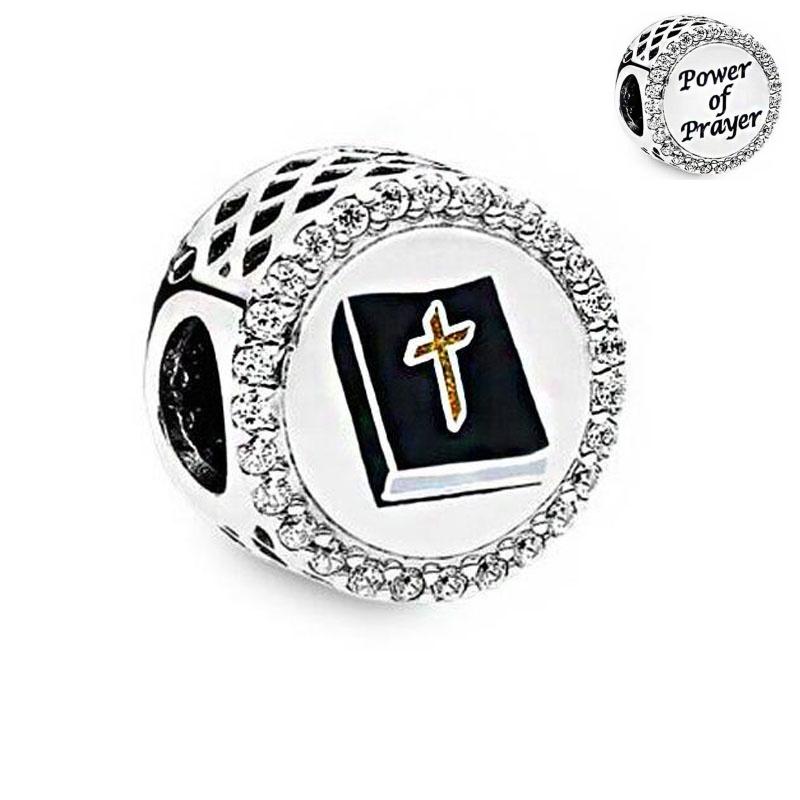 New Copper Jesus Cross The Holy Bible Pendant Charms Beads Fit Diy Original 3Mm-5Mm Bracelet By Women Gift