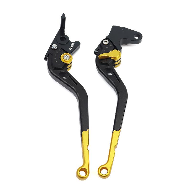 

SH-N267-8 Long Lever: Double-Sided Aluminum Alloy Brake Clutch Levers for Motorcycle Modifications. чёрный/золотой