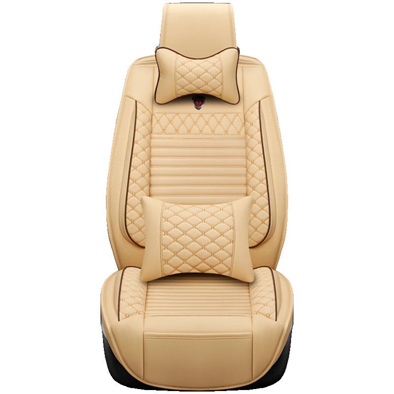 Universal Breathable Leather Car Seat Cover with Lumbar Support - Multi-Color Summer Cushion