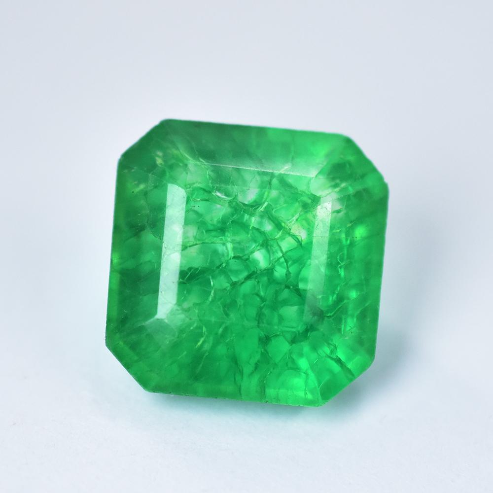 Natural Green Emerald Loose Gemstone 23.80 ct Square Cushion Cut for Jewelry Making and Crafts