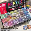 Professional Art Use 12-288 Colors Acrylic Paint Pen Marker Brush Tip Paint Marker For Painting Wood Calligraphy Christmas Gift