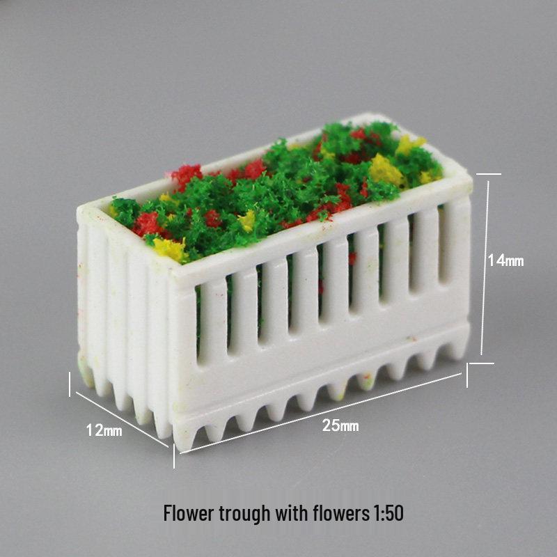DIY White Flower Box: Handmade Indoor Sand Table Park Model for Scenery Decoration
