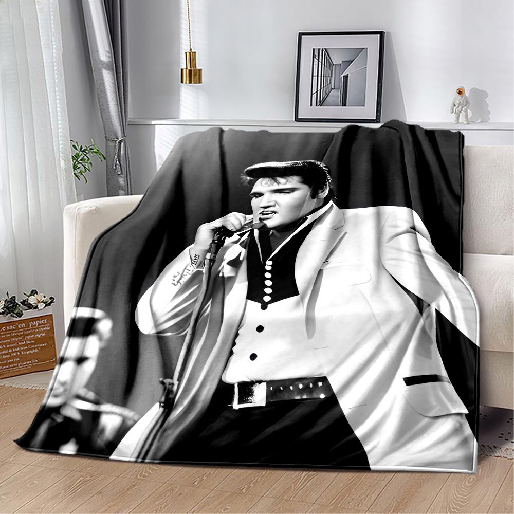 Elvis Presley Performance Blanket Soft Warm Cozy Great for Livingroom Picnics Office Chair Four Seasons Universal Playful Design