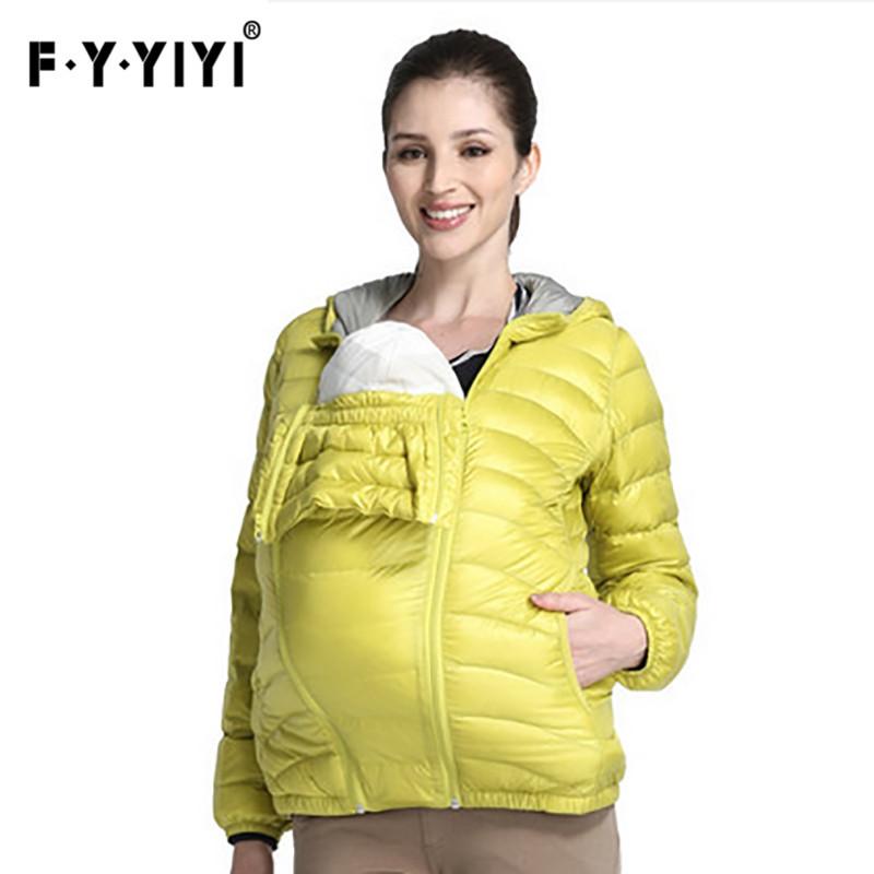 Maternity down jacket casual women's winter clothing large size long sleeve solid color jacket parent-child clothing light and slim pre-order