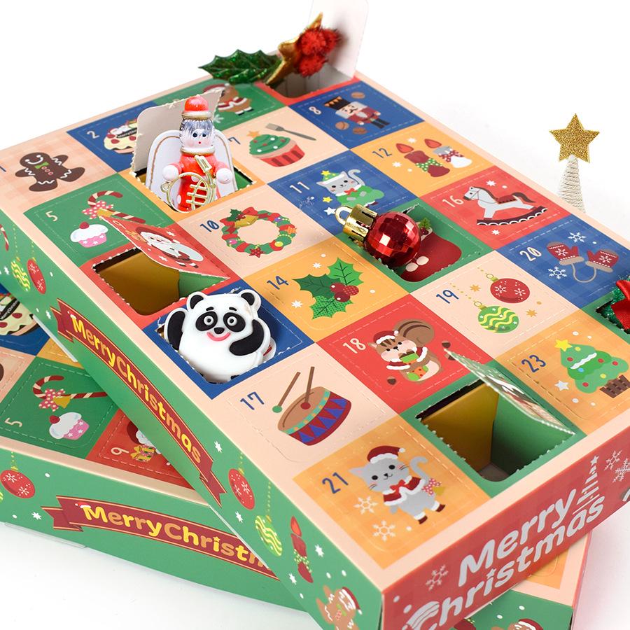 24-Grid DIY Christmas Surprise Box with Snap-Button Closure (5-Pack)