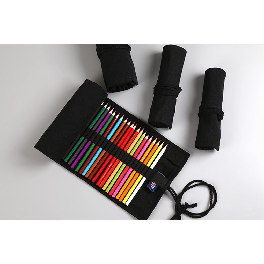 Polyester Canvas Made Pencil Bag For Stationery Storage - Large Capacity Waterproof Pencil Case