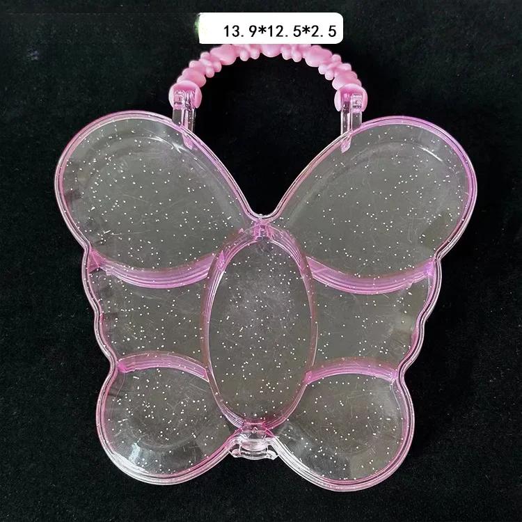 1 шт симпатичный розовый прозрачный пластиковый ящик для хранения цветов в форме сердца заколка для волос для девочек резинка бисер многофункциональный органайзер для классификации 495₽