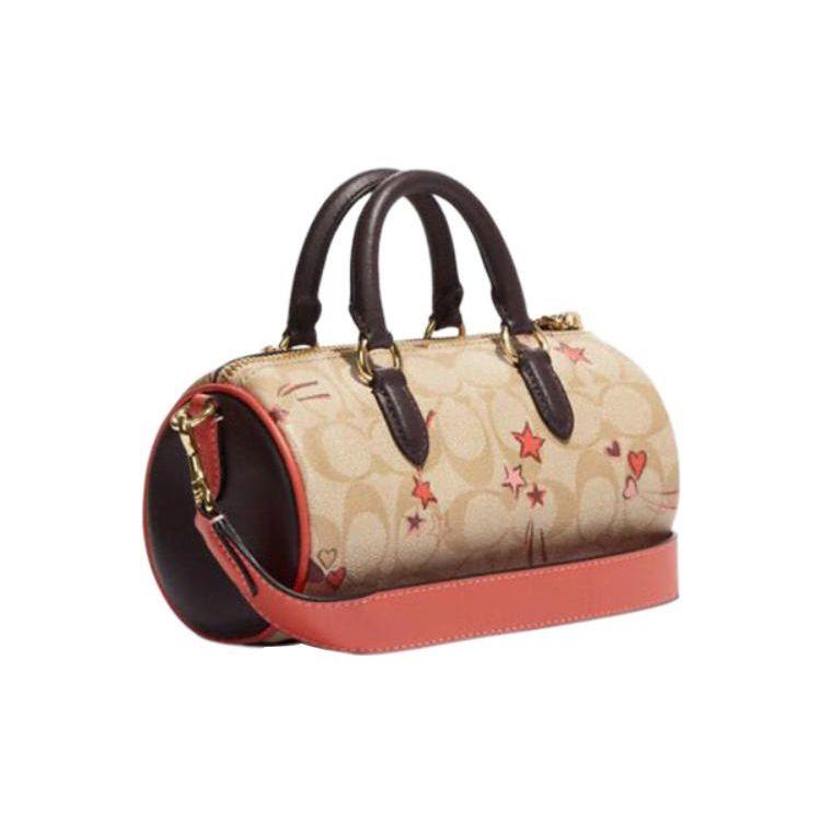 Coach Disney Mini Signature Canvas Satchel Crossbody Bag With Tassel For Women Daily Use