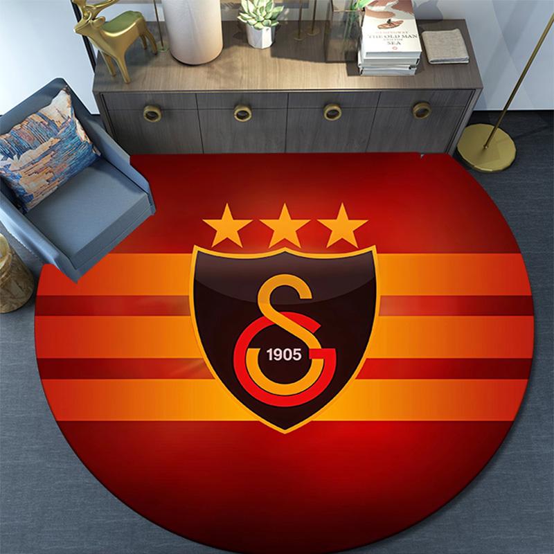 Galatasaray SK Round Area Rug,Carpet Rug for Living Room Bedroom Sofa Playroom Decor,Non-slip Floor Mat