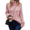 Übergröße Pullover Mode Hoher Kragen Locker Zopf Langarm Damen Strickware