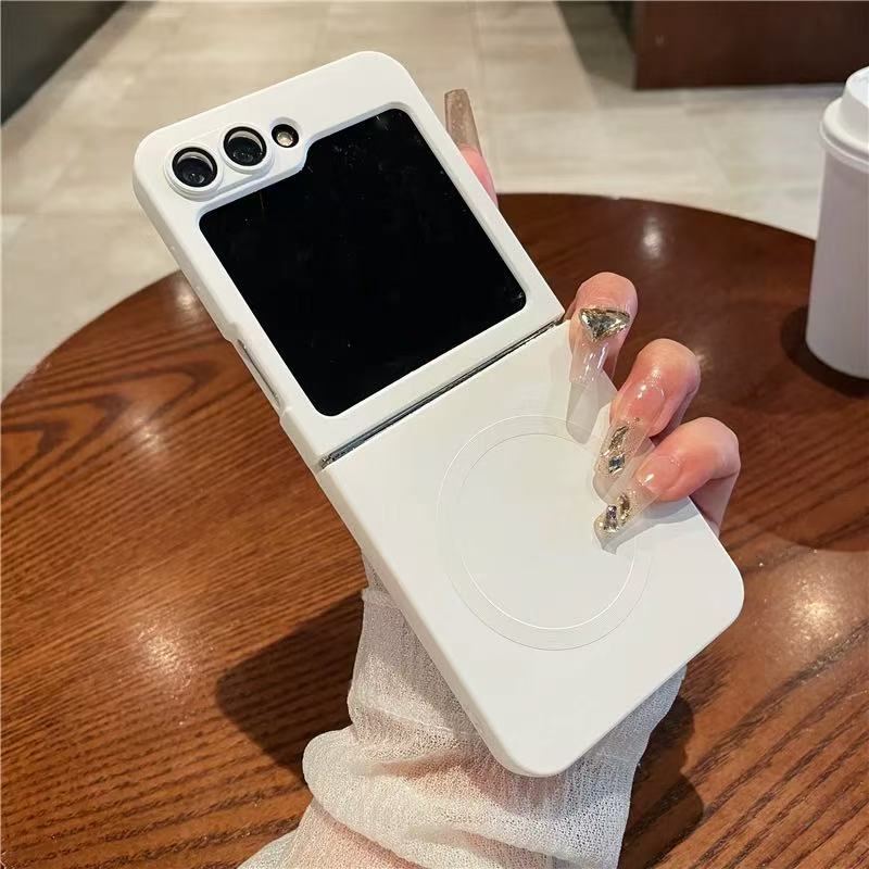 For Samsung Galaxy Z Flip 7 6 5 4 3 5G Z Flip5 Flip6 Luxury Magnetic Phone Case For Magsafe Wireless Charging Soft Cover