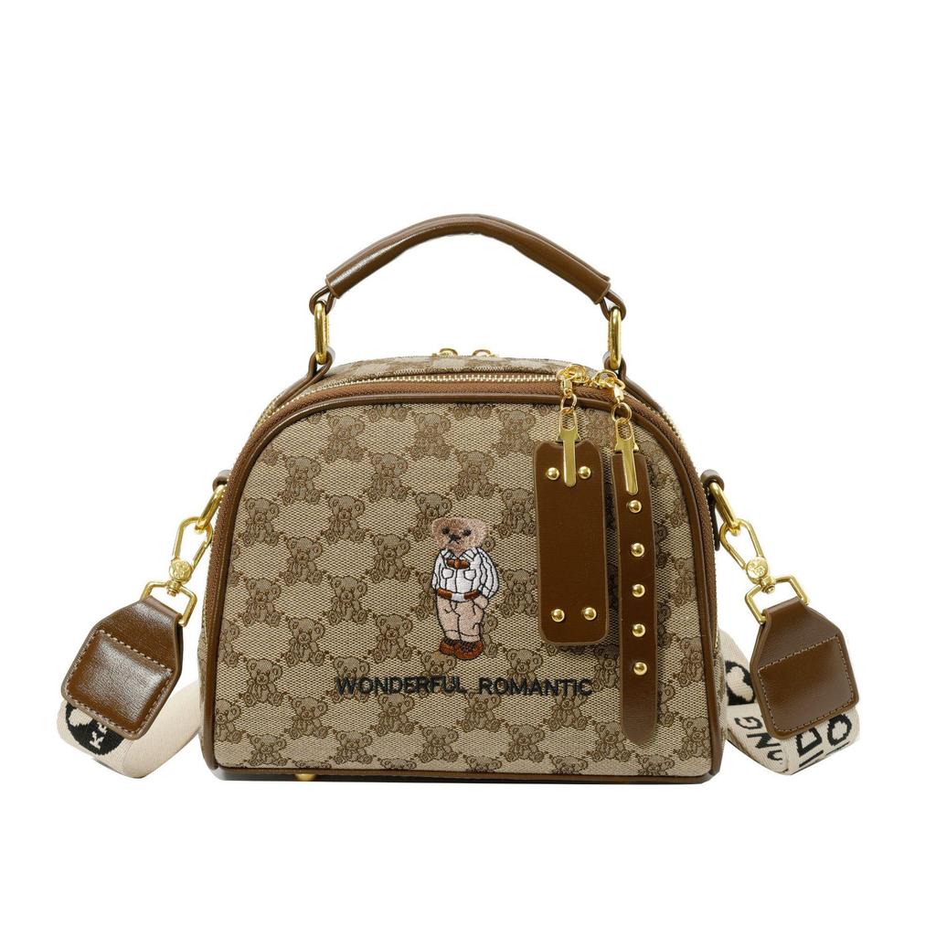 2026 New Bear Embroidery Women's Versatile Crossbody Shoulder Bag