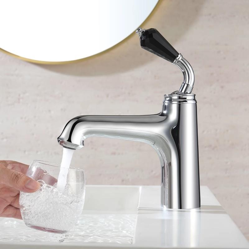 

Chrome Bathroom Faucet Brass Basin Faucets Hot & Cold Bathroom Sink Faucet Deck Mounted Lavotory Faucet Mixer Water Tap New