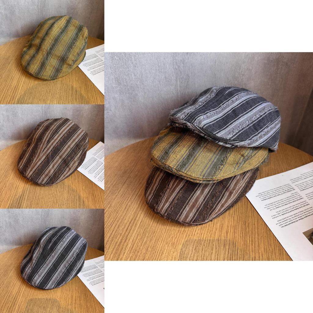 Vintage Retro Cotton Linen Flat Cap With Sun Protection For Women Autumn Winter