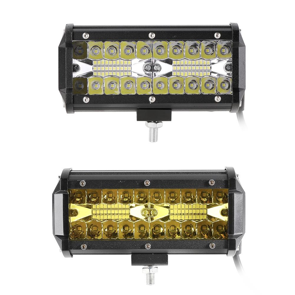 Car Off-road Modification Front Irradiation LED Strip Light 7inch 40 Beads 120w Fork Car Light Yellow Light