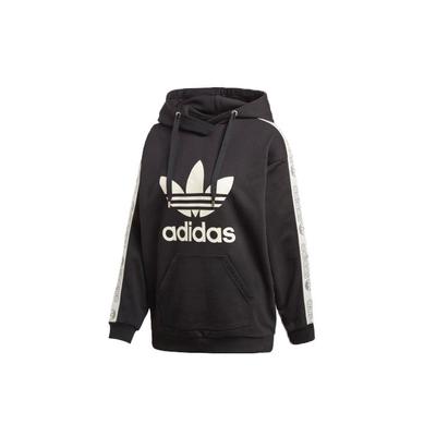 Originals Trefoil Side Logo American Vintage Patchwork Sports Hoodie Women Hoodies Black DU4427