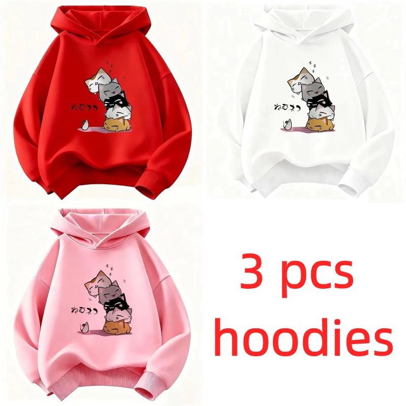 Fashion Y2K Funny Cat Graphic Hoodie Kids Cat Children's Sweatshirt Hoody Casual Hoodies for Boys Girls Clothes Top