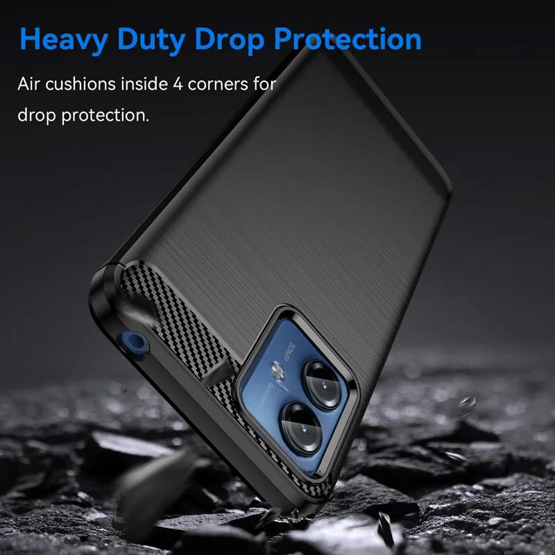 Carbon Fiber Texture TPU Case for Motorola Moto G04 G24 G14 G34 G54 G84 Protective Cover Shockproof Funda Coque